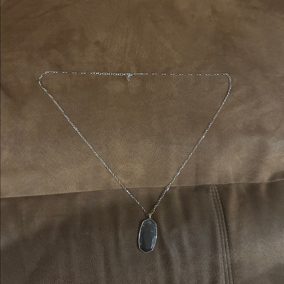 Kendra Scott Silver Necklace with Black Pendant - Picture 1 of 4